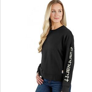 Carhartt Tencel Fiber Series Loose Fit Graphic Sleeve Sweatshirt- Black